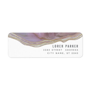 Minimalist trendy lavender marble agate label