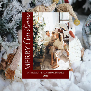 Minimalist Trendy Modern Photo Family Christmas Holiday Card