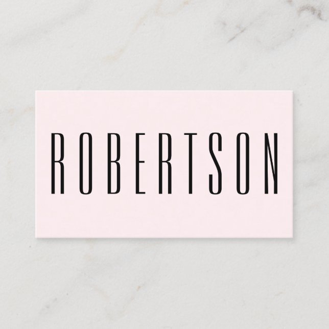 Minimalist trendy pastel pink modern business card (Front)