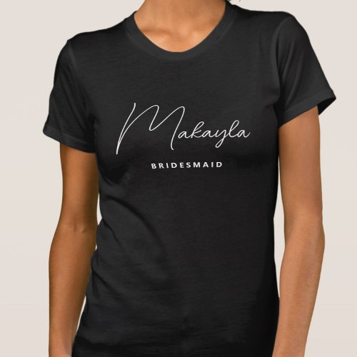 Minimalist Trendy Personalized Bridesmaid T_Shirt