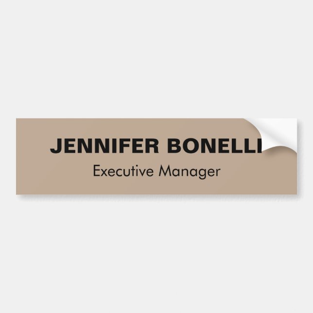 Minimalist trendy personalized customized name bumper sticker (Front)