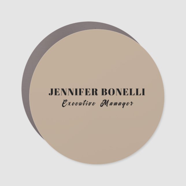 Minimalist trendy personalized customized name car magnet (Front)