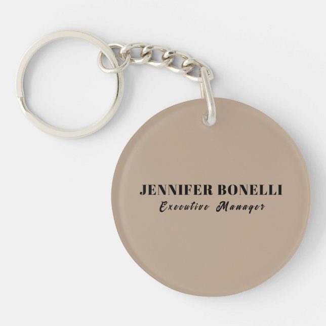 Minimalist trendy personalized customized name keychain (Front)