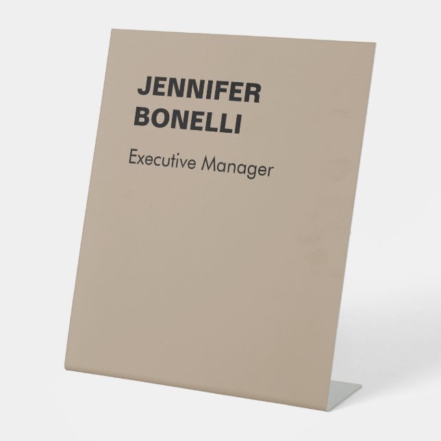 Minimalist trendy personalized customized name pedestal sign (Front)