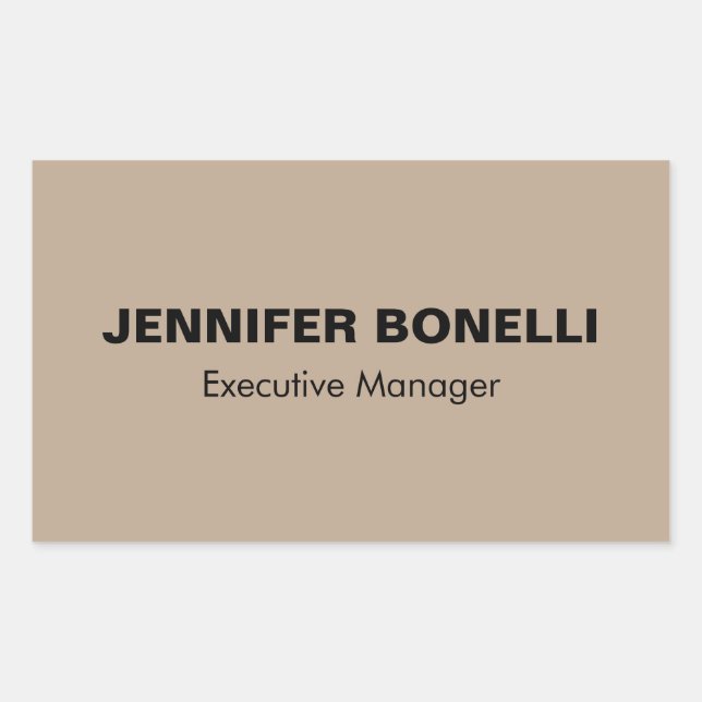 Minimalist trendy personalized customized name rectangular sticker (Front)