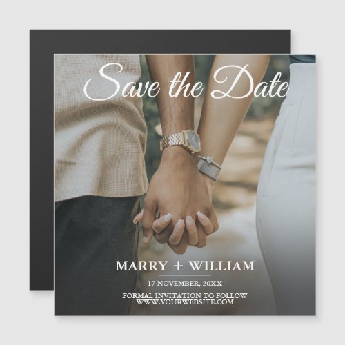 Minimalist Trendy Photo Save The Date Magnet