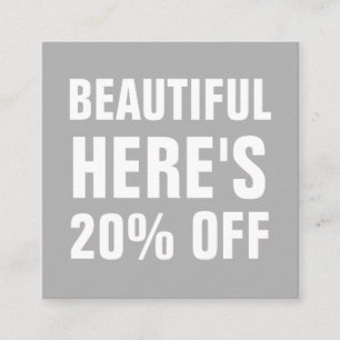 Minimalist trendy simple modern gray discount card