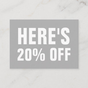 Minimalist trendy simple modern gray discount card