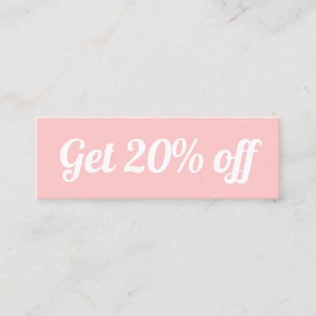 Minimalist trendy simple pastel pink discount card (Front)