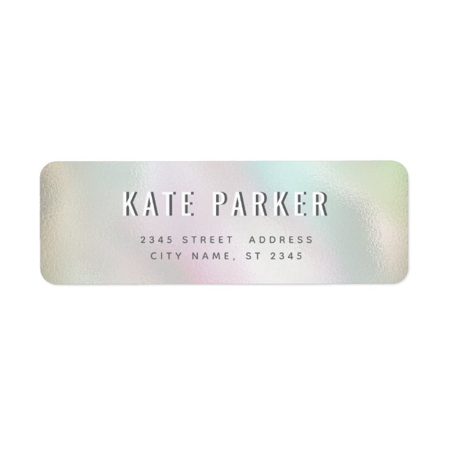 Minimalist trendy simple plain holographic label (Front)