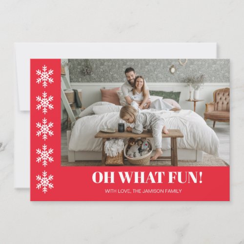 Minimalist Trendy Snowflake Christmas Photo  Holiday Card