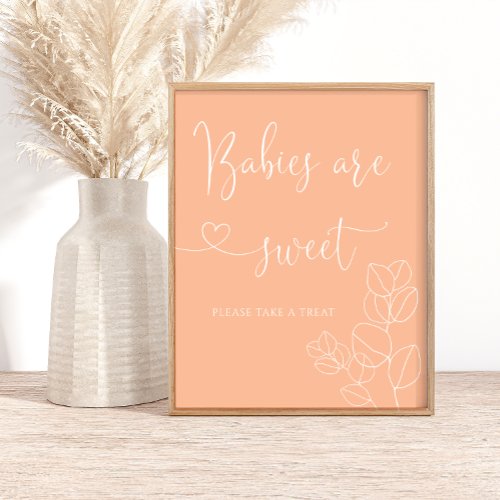 Minimalist Trendy Soft Peach Babies are Sweet Poster