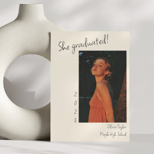 Minimalist Trendy Unique Senior Photo Graduation Announcement