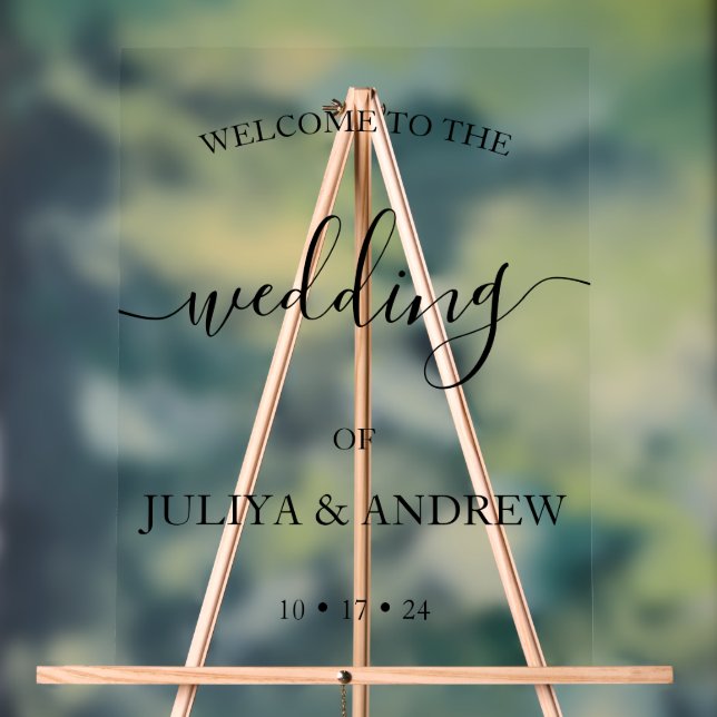 Minimalist trendy Wedding welcome Acrylic Sign (Neutral)