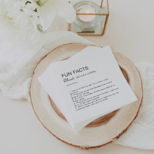Minimalist Trivia Fun Facts Wedding Napkins