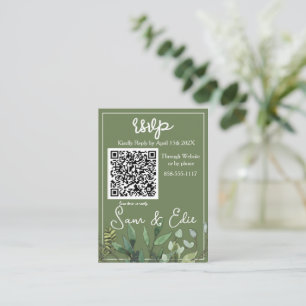 Minimalist Tropical Green Destination RSVP Enclosure Card