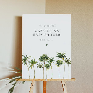 Minimalist Tropical Palm Tree Baby Shower Welcome Foam Board