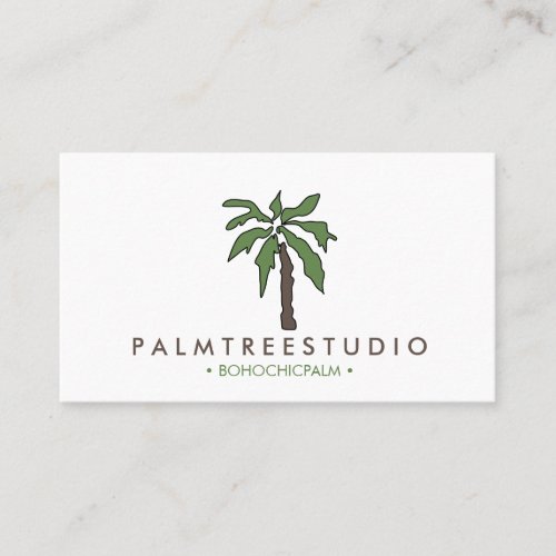 Minimalist tropical Palm tree Business Card