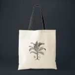 Minimalist Tropical Palm Tree Monogram Wedding Tote Bag<br><div class="desc">A minimalist tropical palm tree monogram wedding design. A simple design that uses a sketch of a palm tree to create an elegant classic monogram. A charming black and white tropical beach design with rustic strokes and classy script typography. An elegant coastal beach themed wedding tote bag design with modern...</div>