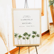 Minimalist Tropical Palm Tree Wedding Welcome