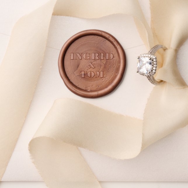 Minimalist Tropics Couple Name Wax Seal Stamp (Insitu (Wedding))