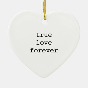Minimalist True Love Forever Initials Valentine Ceramic Ornament