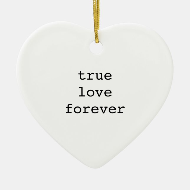 Minimalist True Love Forever Initials Valentine Ceramic Ornament (Front)