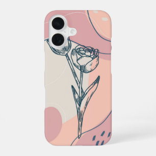 Minimalist Tulip Floral iPhone 16 Case