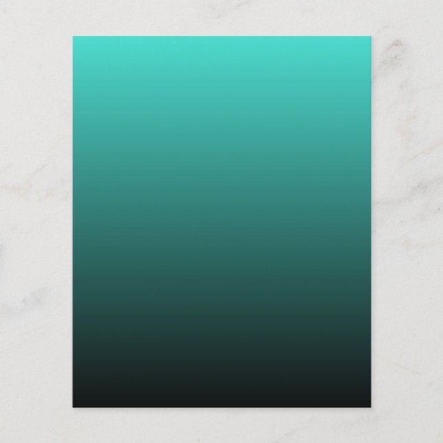Minimalist Turquoise Black Ombre Stationery Paper (Front)
