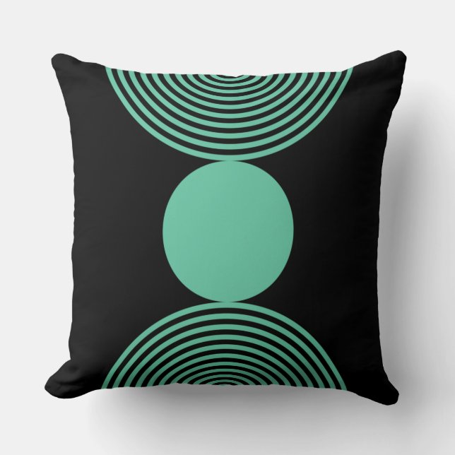 Minimalist Turquoise Circular Beads Pattern Throw Pillow (Front)
