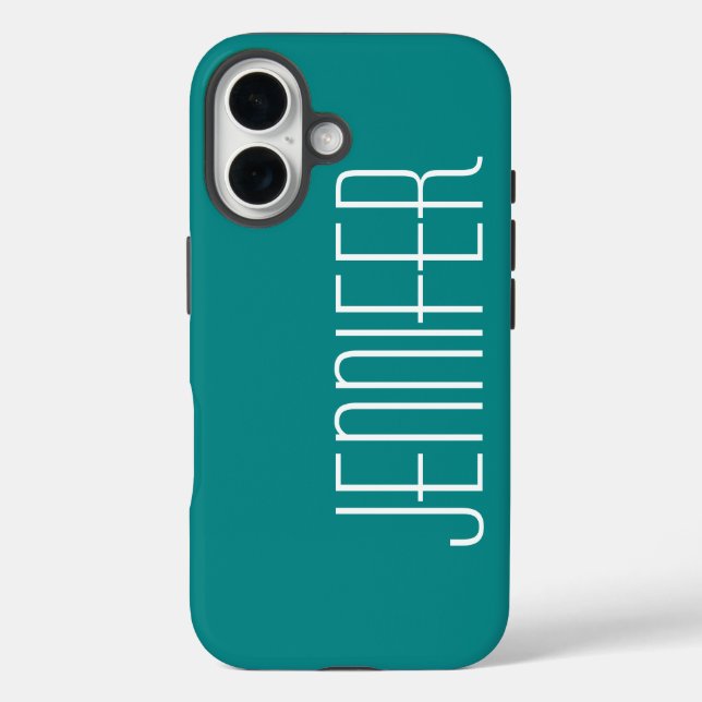 Minimalist, Turquoise, Jumbo Name Simple Case-Mate iPhone Case (Back)