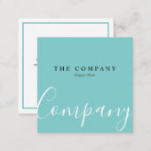 Minimalist Turquoise Typo Square Business Card (Front/Back)