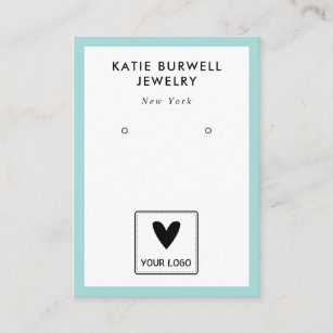 Minimalist Turquoise Your Logo Earring Display Business Card