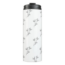 Minimalist Twig and Leaf Aesthetic Bottle