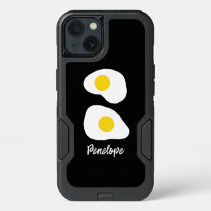 Minimalist Two Fried Eggs and Your Name iPhone 13 Case