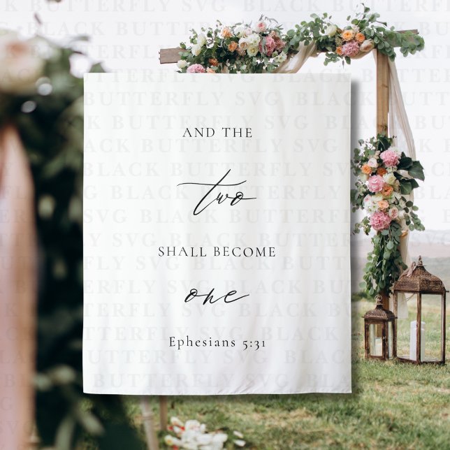 Minimalist “Two Shall Become One” Wedding Backdrop (Creator Uploaded)