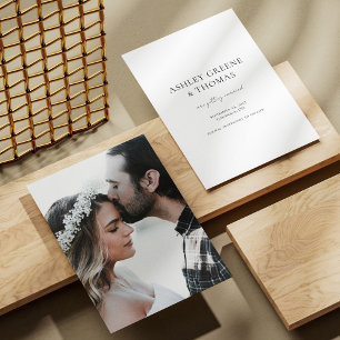 Minimalist Two-Sided Photo Save the Date Card