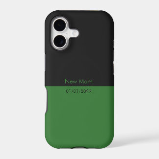 Minimalist Two Tone Black Green New Mom iPhone 17 Case
