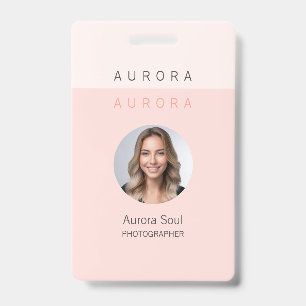 Minimalist Two-Tone Pink Name Badge