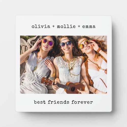 Minimalist Typewriter  Best Friends Forever Photo Plaque