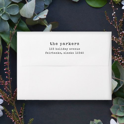 Minimalist Typewriter  Black and White Envelope