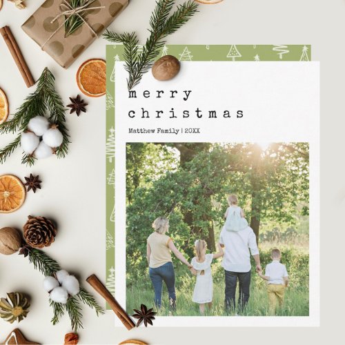 Minimalist Typewriter Christmas Photo Christmas Holiday Card