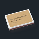 Minimalist typewriter kraft color wedding favors matchboxes<br><div class="desc">The perfect match: a cute and practical wedding favors for your guests. A minimalist and vintage design for your wedding stationery: choose this retro yet modern wedding suite,  with a typewriter font and a kraft color background. Fully customizable text.</div>