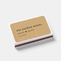 Minimalist typewriter kraft color wedding favors matchboxes