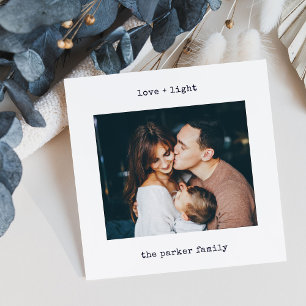Minimalist Typewriter   Love and Light with Photo Holiday Card