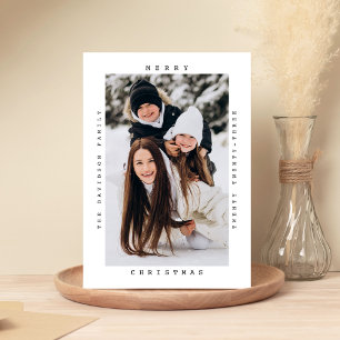 Minimalist Typewriter - Merry Christmas One Photo Holiday Card