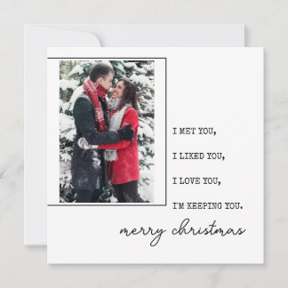 Minimalist Typewriter | Merry Christmas with Photo Holiday Card