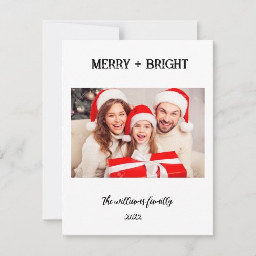 Minimalist Typewriter  Merry Christmas with Photo Note Card