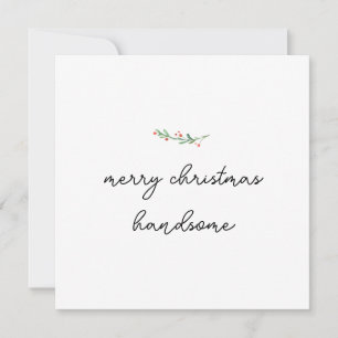 Minimalist Typewriter Merry Christmas with Photo Thank You Card