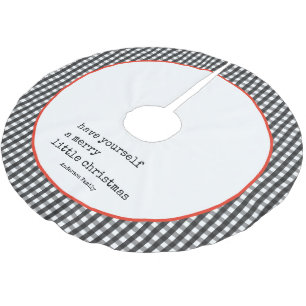 Minimalist Typewriter Plaid Merry Little Christmas Brushed Polyester Tree Skirt